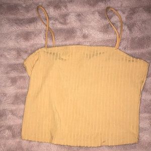 Brown ribbed tank top